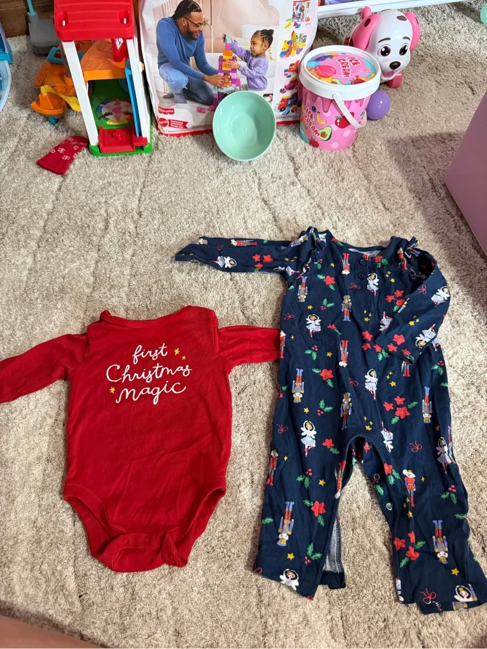 Old Navy Christmas Holiday Lot of 2 6-12 Month Baby Girl